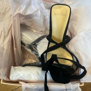 NWT Alexander Birman suede ankle wrap heels